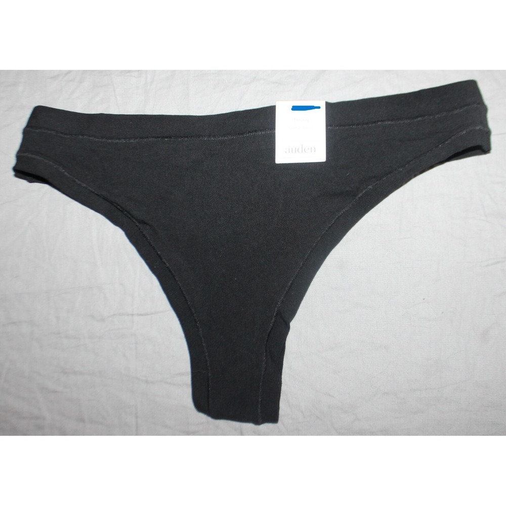 Auden Women's Thong cotton blend Size L (12-14) black NEW